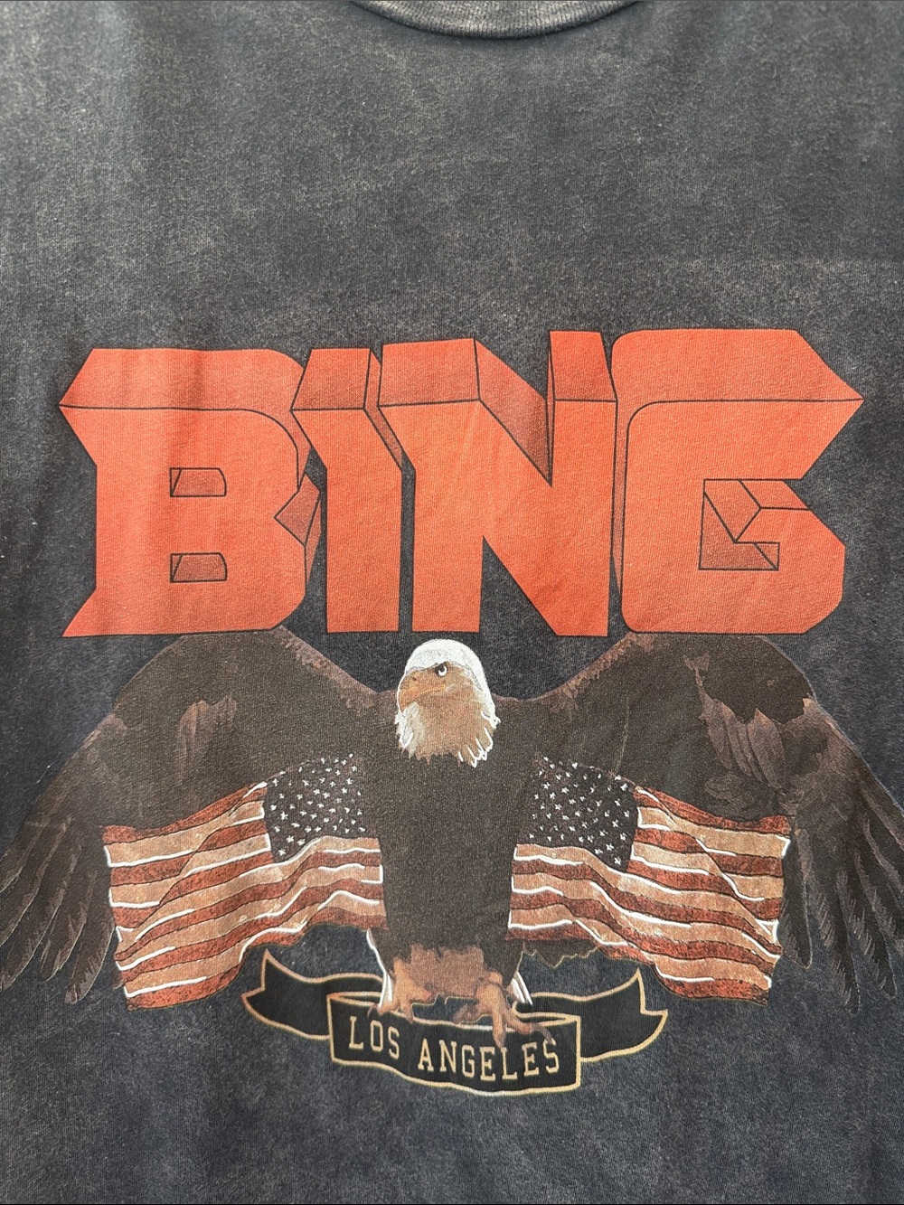 Anine Bing Vintage Washed Black Crewneck Tee - Picture 4 of 7